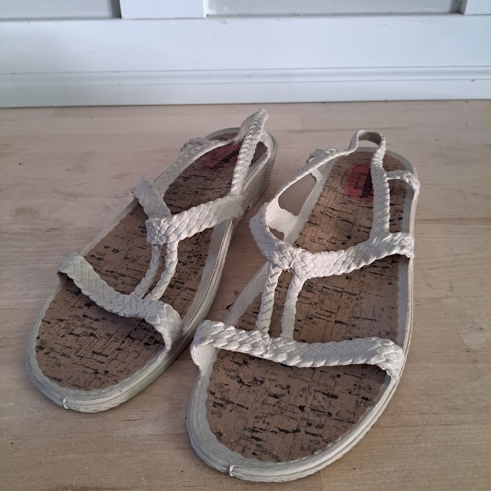 Sandak Cream Braided Wedge Sandals Women’s Size 9 (EU 40 / MEX 26)